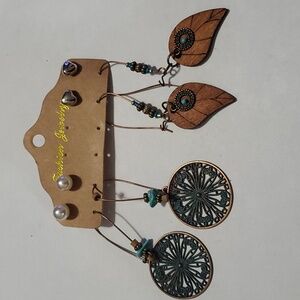 Fashion jewelry turquoise earrings set